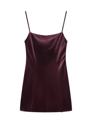 Women’s 2025 Solid Color Fluffy Mini Dress