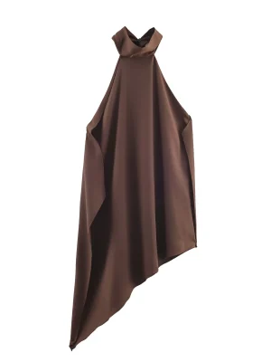 2025 Women's Solid Color Sleeveless Asymmetrical Top