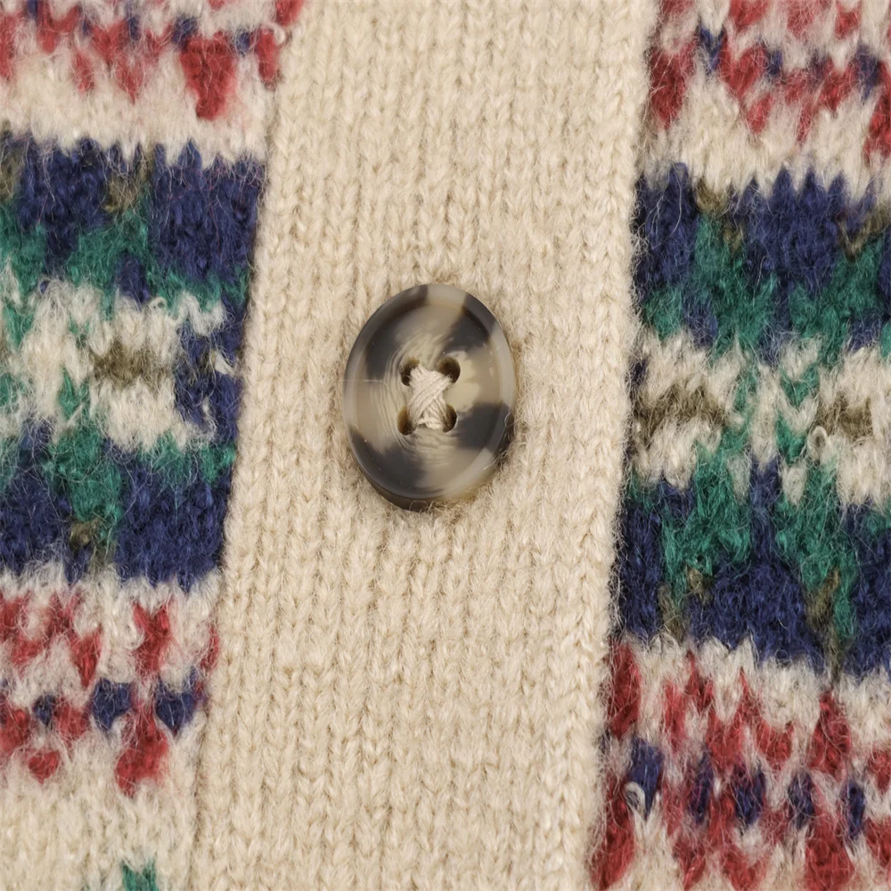 Autumn Simple Jacquard Knit Jacket - Image 4