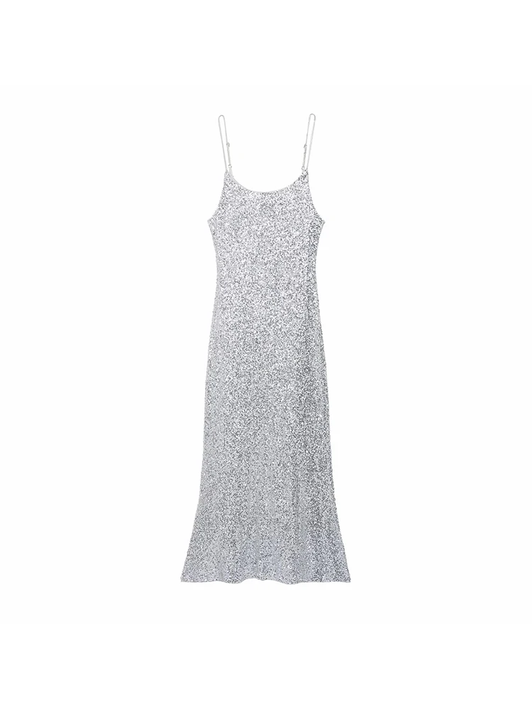 Women’s Sequin Sleeveless Midi Dress - Image 2