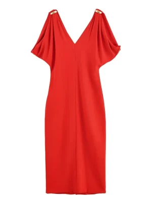 Women’s Gold Inlay Sleeveless V-Neck Dress