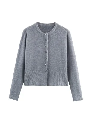 Women’s Autumn Ball Button Knit Coat