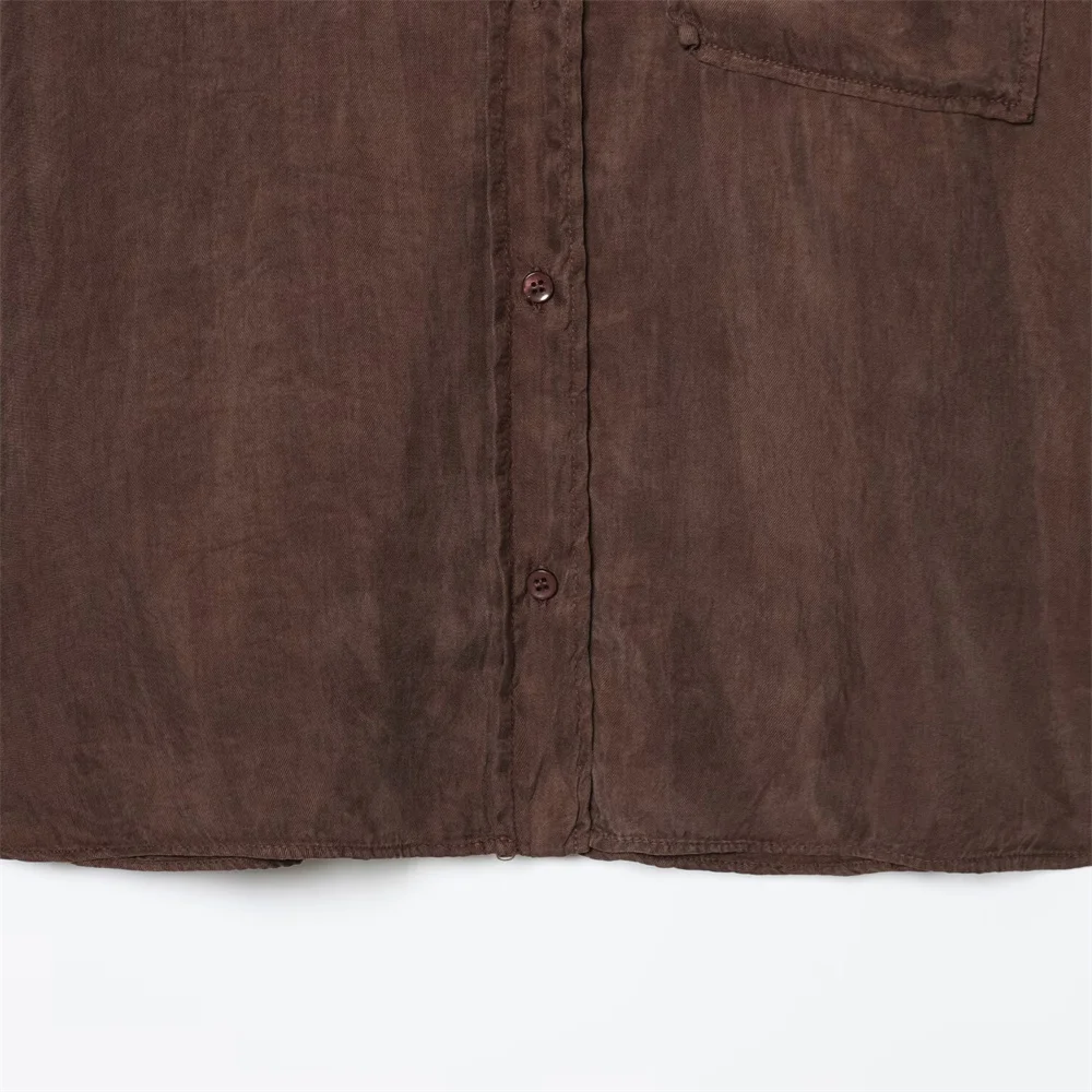 Women’s Drape Collar Shirt with Buckle - Image 4