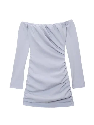 Lake Blue Pleated Mini Dress