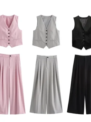 2026 Autumn  Loop Belt Vest & Wide