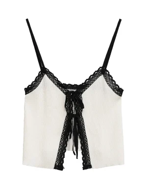 Women’s Spicy Girl Contrast Color Slim Knit Camisole