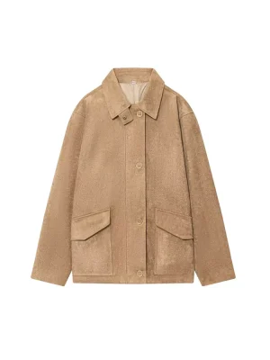 Women’s Suede-Texture Leather Jacket