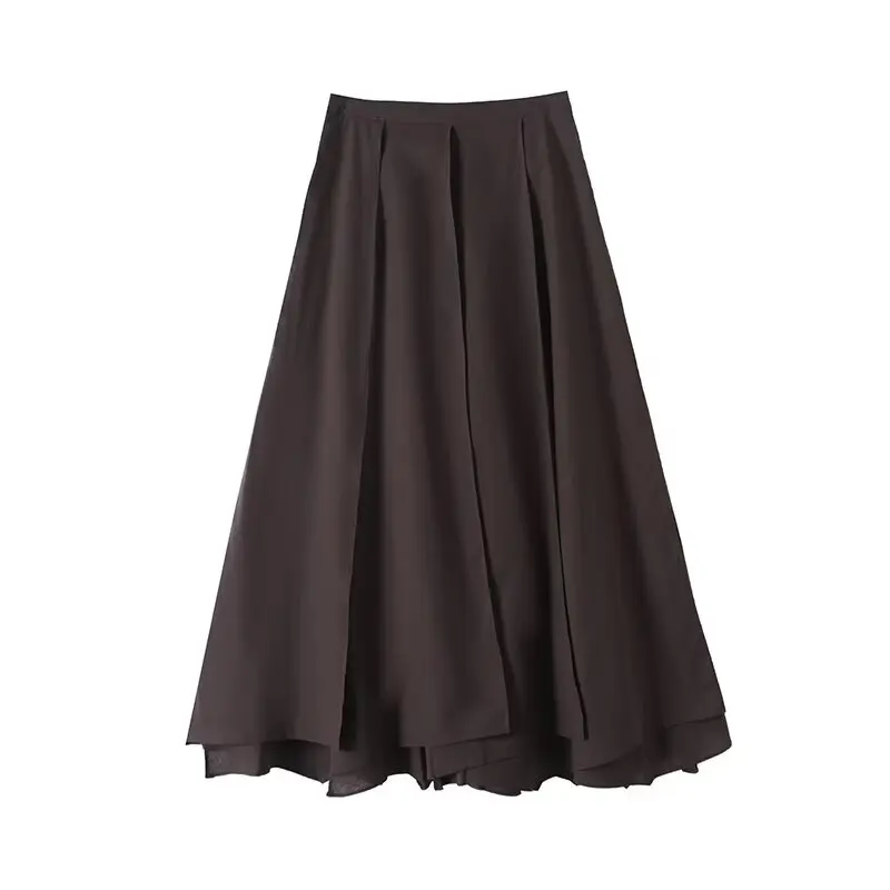 Women’s Irregular Solid Color Long Half Skirt - Image 2