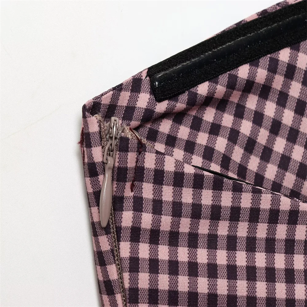 Women’s Elegant Plaid Camisole Dress - Image 3