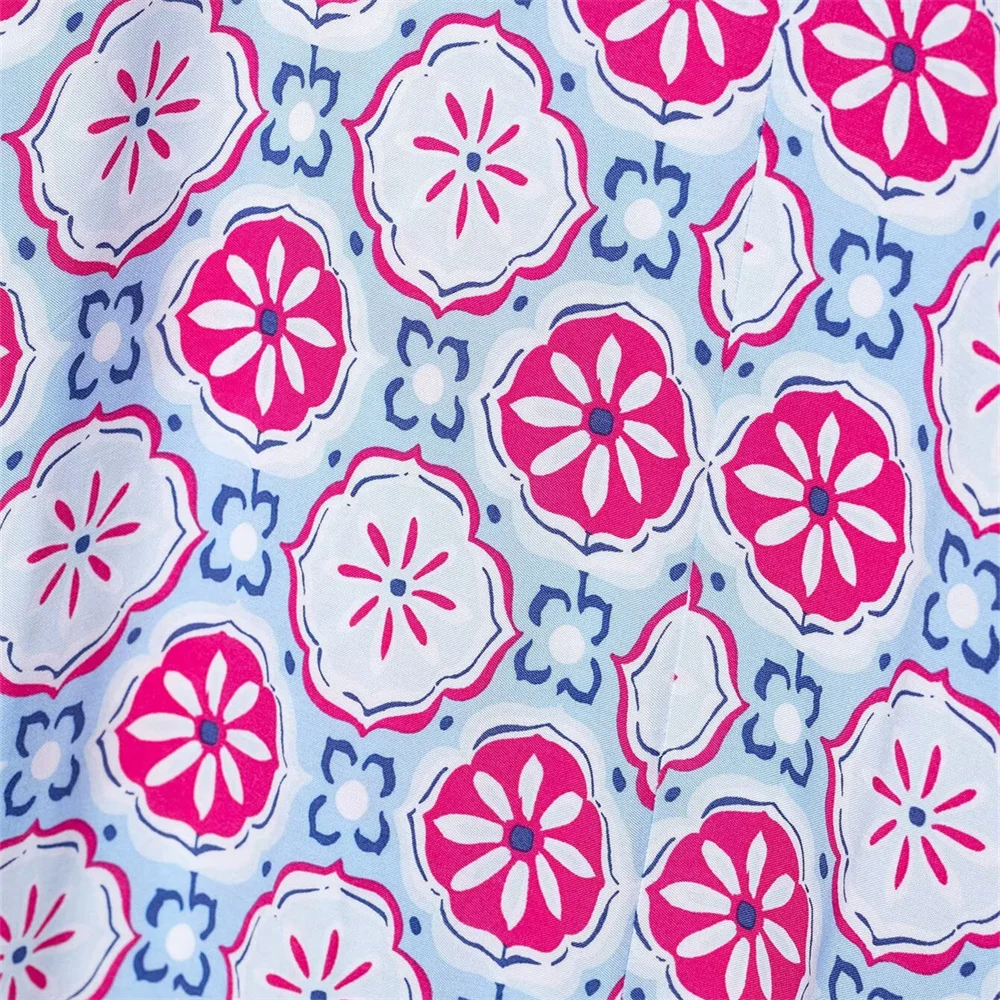 Women’s Printed Collar Belted Summer Dress - Image 6