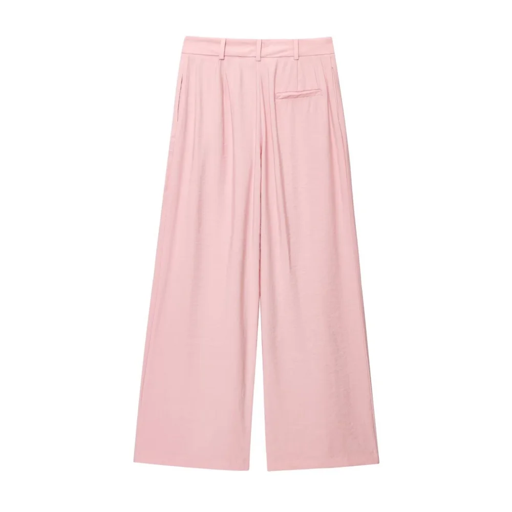 Women’s High-Waist Pleated Wide Leg Pants - Image 2