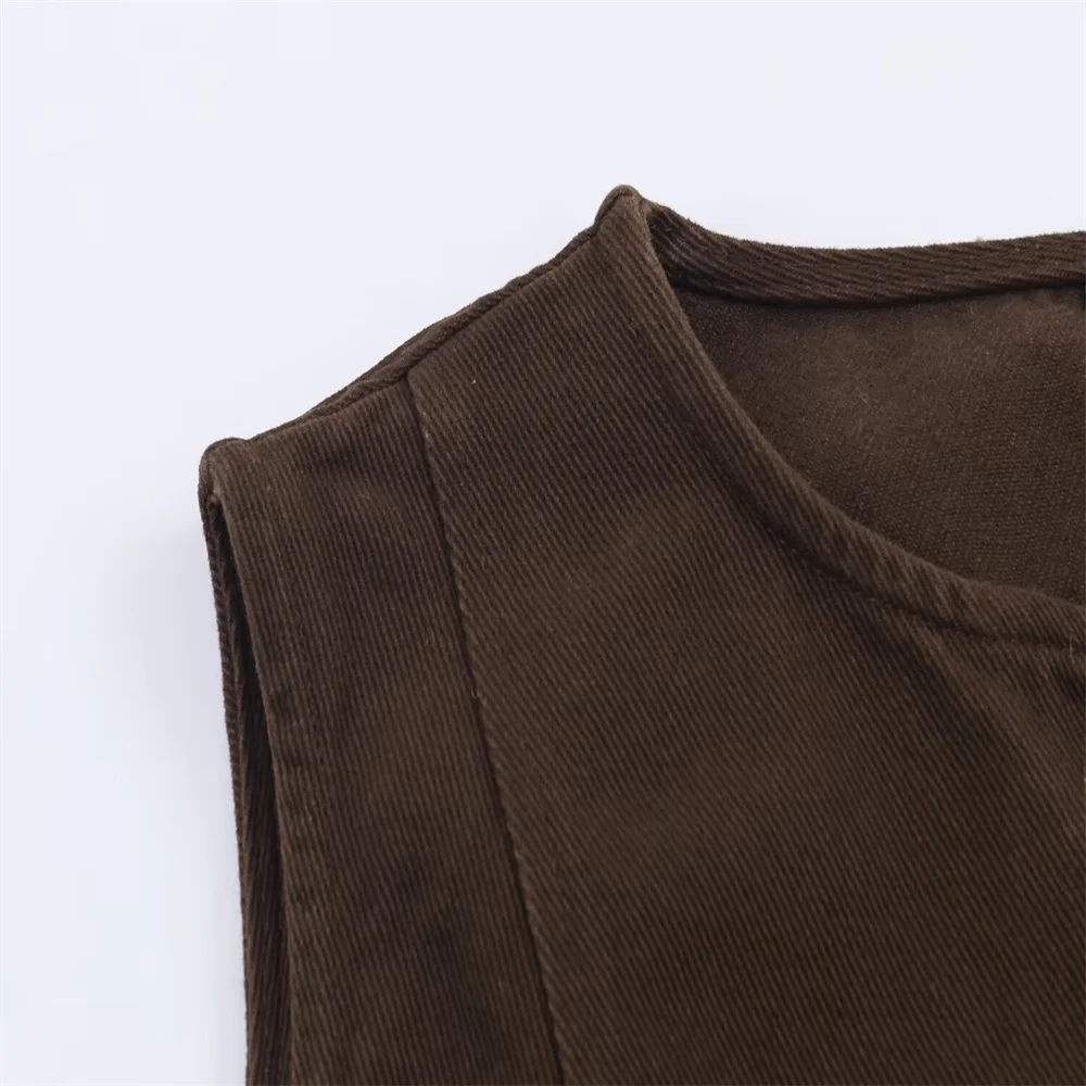 Women’s Autumn Denim Vest & Belted Pants Set - Image 4