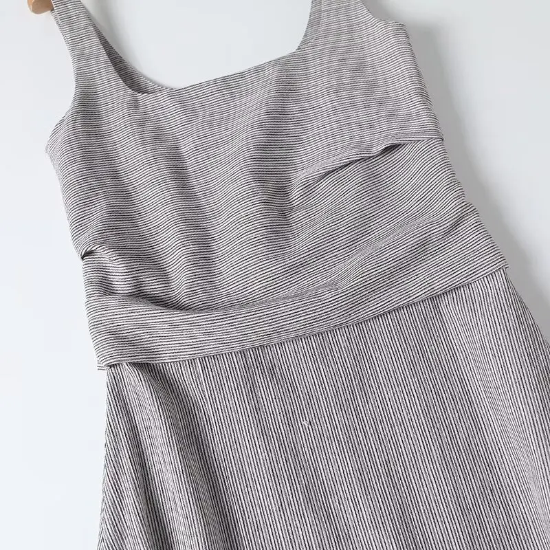 Women’s Striped Square Neck Tank Dress - Image 3