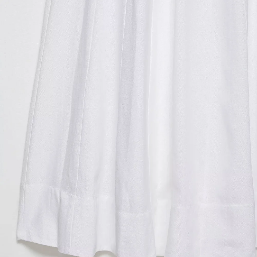 Women’s Linen Blend Square Neck Strap Midi Dress - Image 4