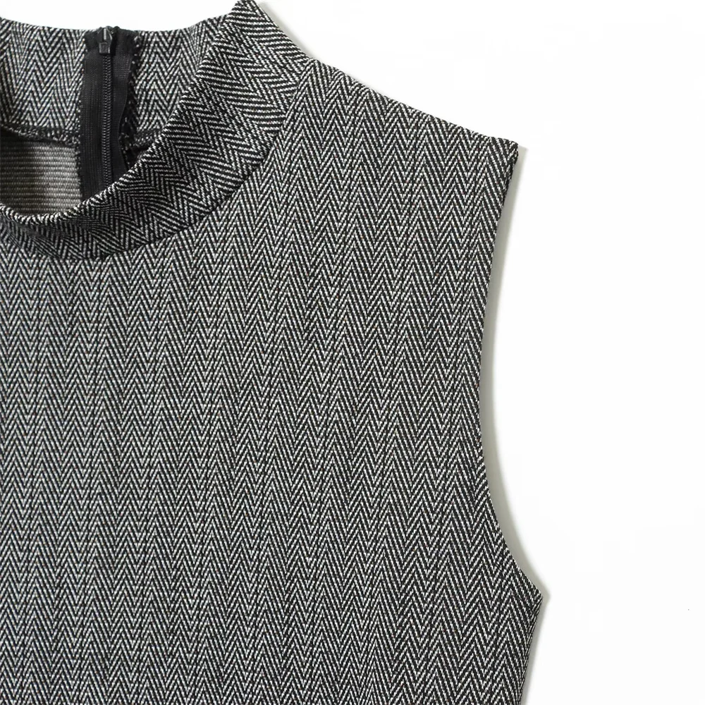 Women’s Slim Fit Sleeveless Twill MIDI Dress - Image 5