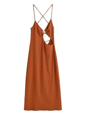 Women’s Hollow Knitted Backless Summer Dress