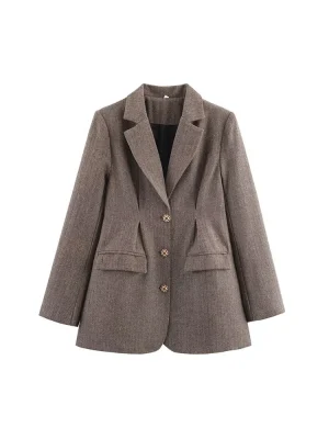 Women’s Autumn French Lapel Wool Suit Jacket