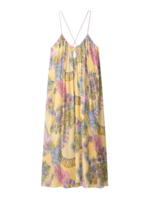 Women’s Printed V-Neck Sleeveless Vacation Maxi Dress