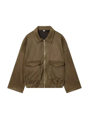 Autumn Women’s Loose Suede Effect Coat