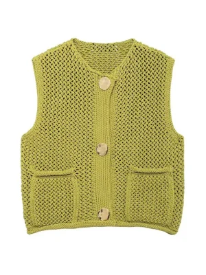 Autumn Women’s Sleeveless V-Neck Knit Top