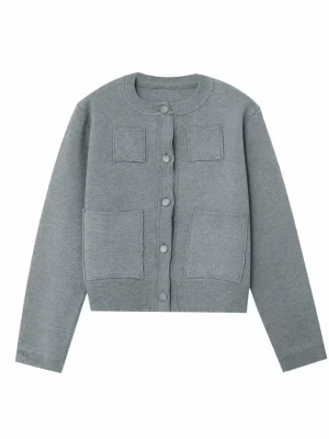 Women’s Knitted Cardigan with Shoulder Pads