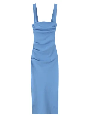 Women’s Slim-Fit Pleated Midi Dress