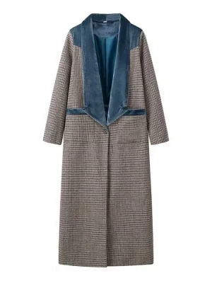 Autumn Plaid Woolen Pocket Coat