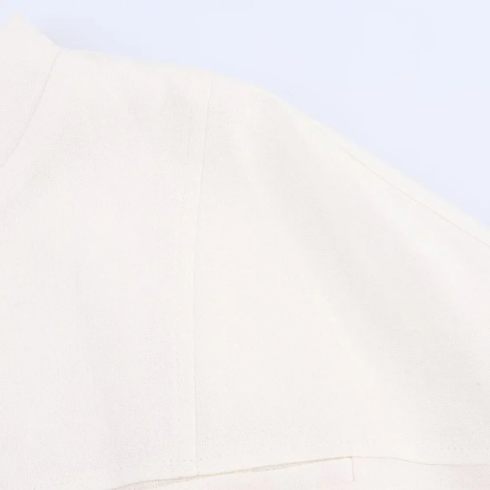 Women’s Linen Blend Zipper Jacket - Image 3