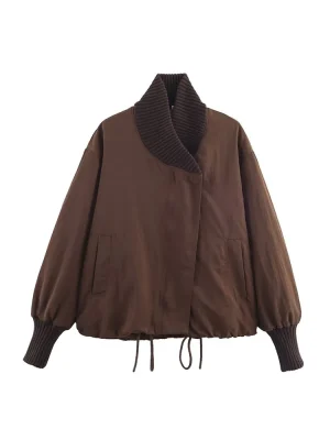 Women’s Casual Ribbed Long Sleeve Jacket