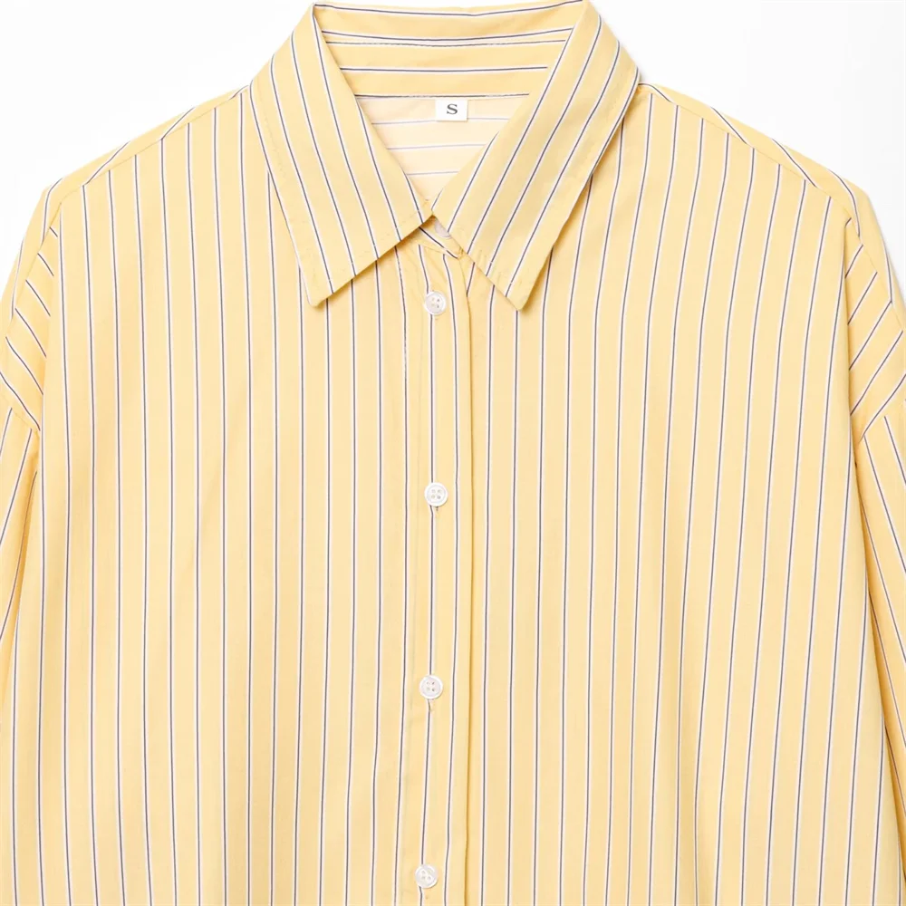 Women’s Striped Single-Breasted Collar Shirt - Image 3