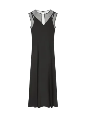 Women’s French Style Sheer Sleeveless Long Dress