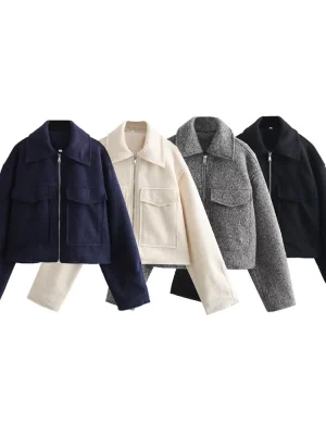 Autumn Women’s Pearl Leather Short Jacket