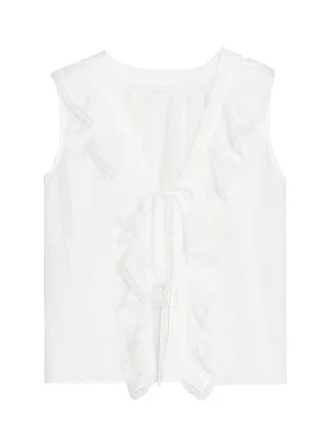 Women’s V-Neck Sleeveless Vest with Bow