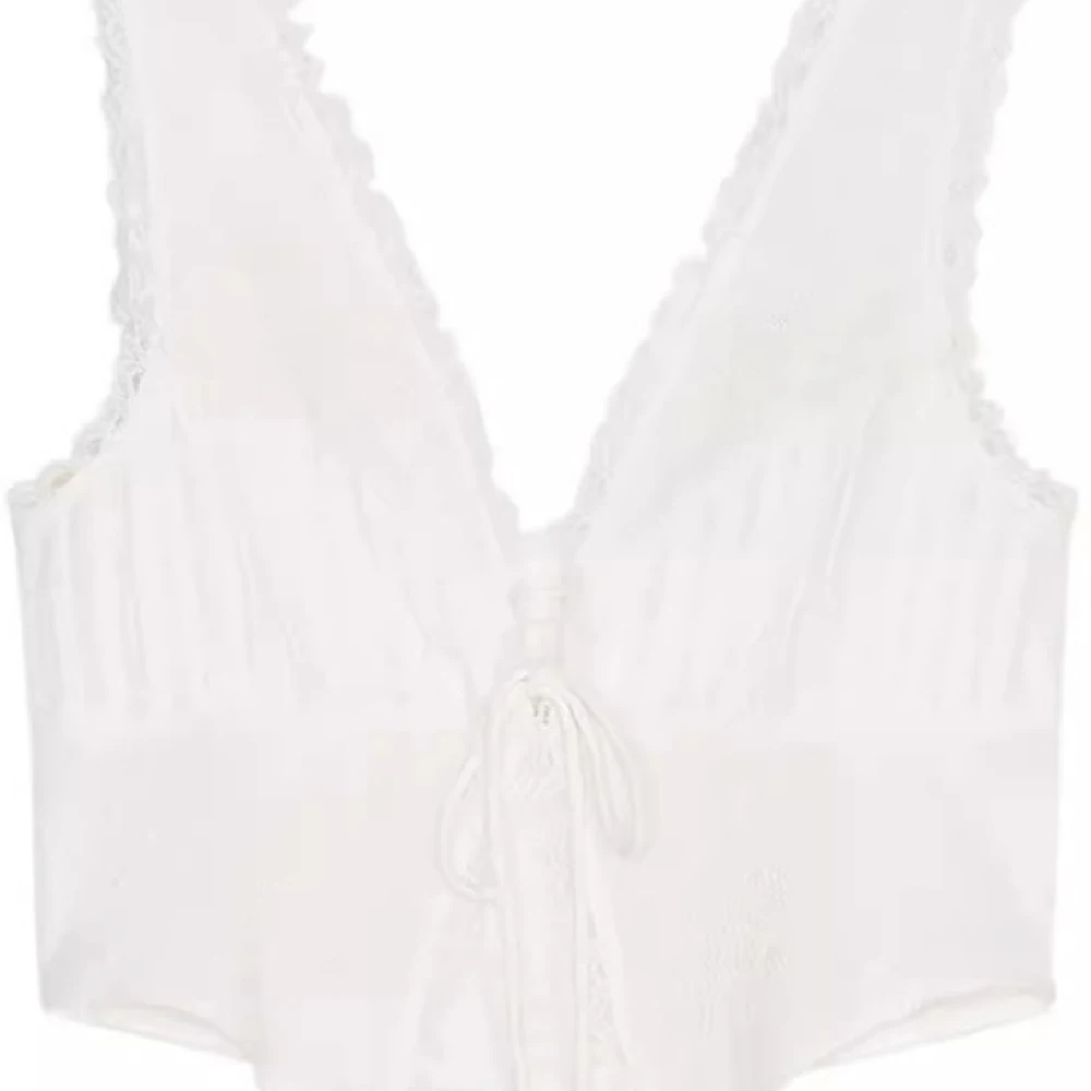 Women’s Fashion Bow Strap Sheer V-Neck Tank Top - Image 5