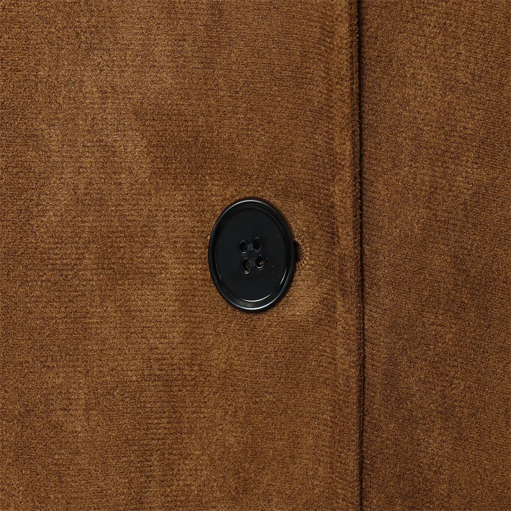 Women’s Autumn Suede Effect Lapel Jacket - Image 4