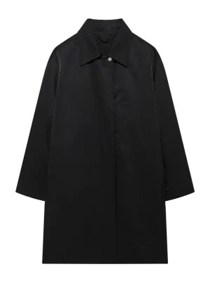 Autumn Buckle Detail Black Midi Trench Coat