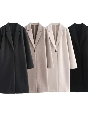Women’s Loose Soft Long Button Coat