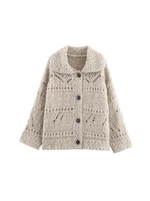 Autumn Women’s Fashionable Loose Knit Cardigan