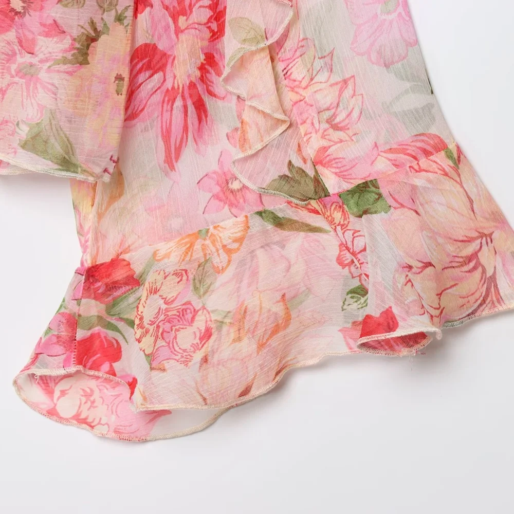 Women’s Printed V-Neck Loose Top - Image 5