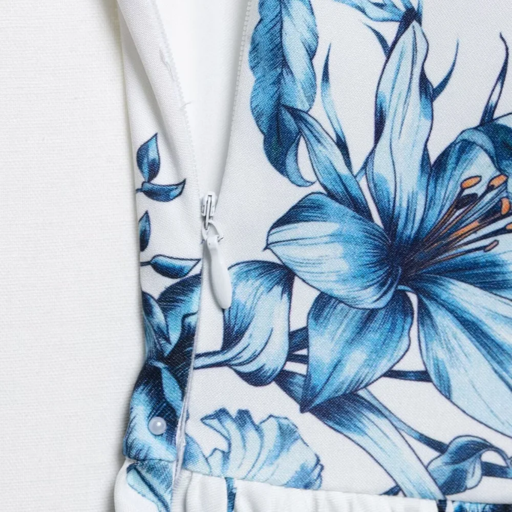 Floral Halter Neck Backless Mini Dress - Image 6