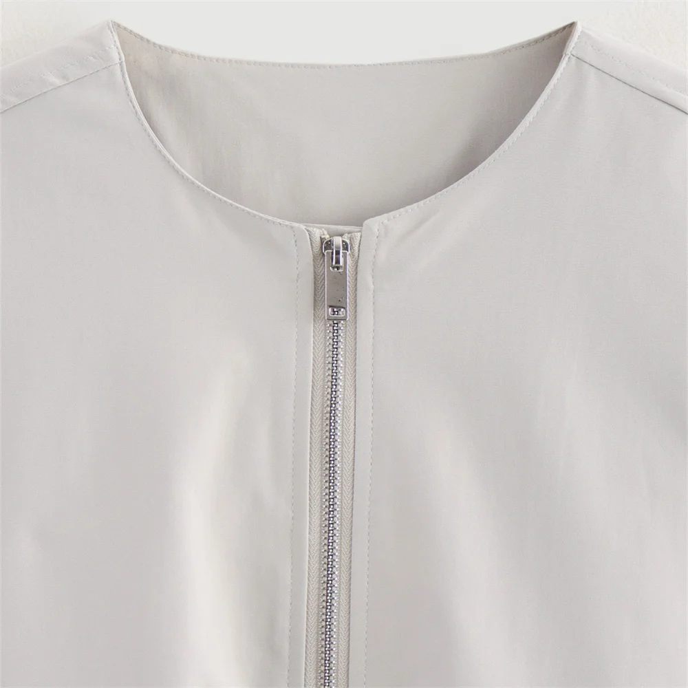 Autumn Women’s Tri-Color Flight Jacket - Image 6