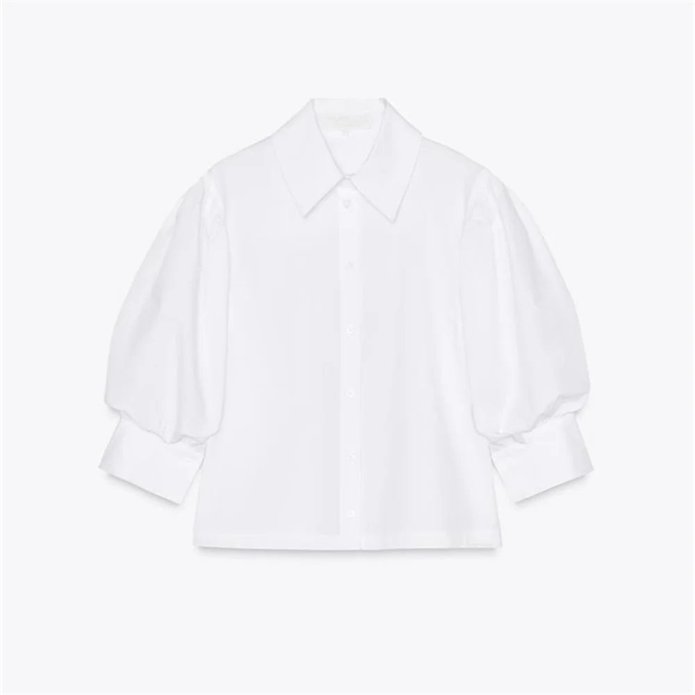 Women’s Sweet Lantern Sleeve Summer Shirt - Image 2