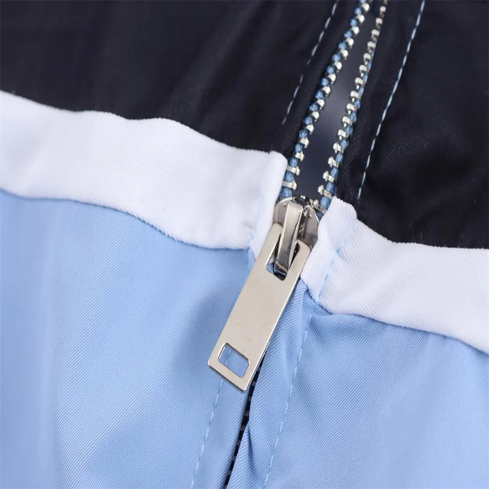 Women’s Autumn Patchwork Jacket & Striped Pants Set - Image 5