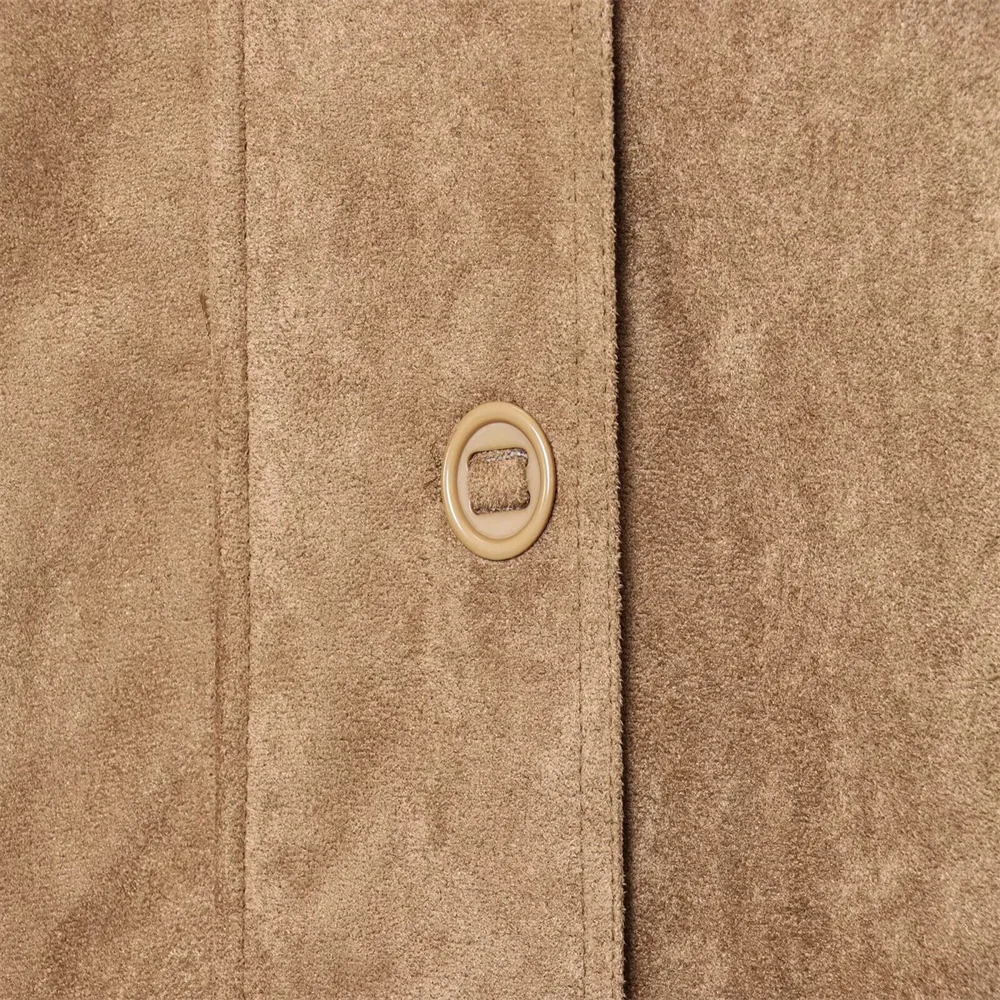 Women’s Suede-Texture Leather Jacket - Image 4