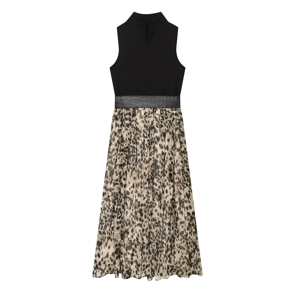 Women’s Autumn Animal Print Midi Skirt with Belt - Image 2