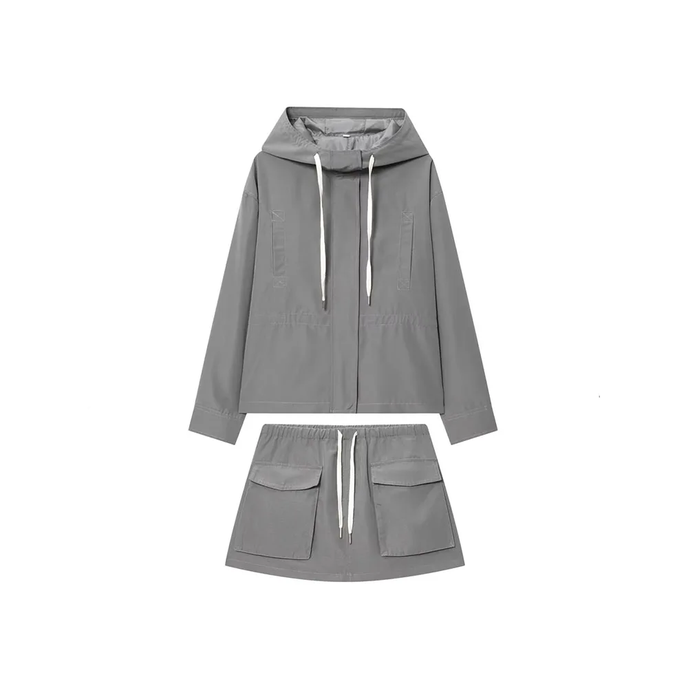 Women’s Hooded Jacket & Skirt Pants Set