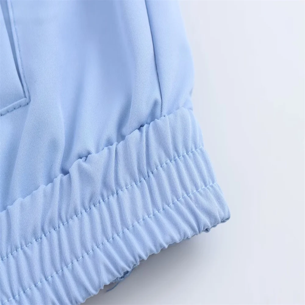 Women’s Autumn Patchwork Jacket & Striped Pants Set - Image 6