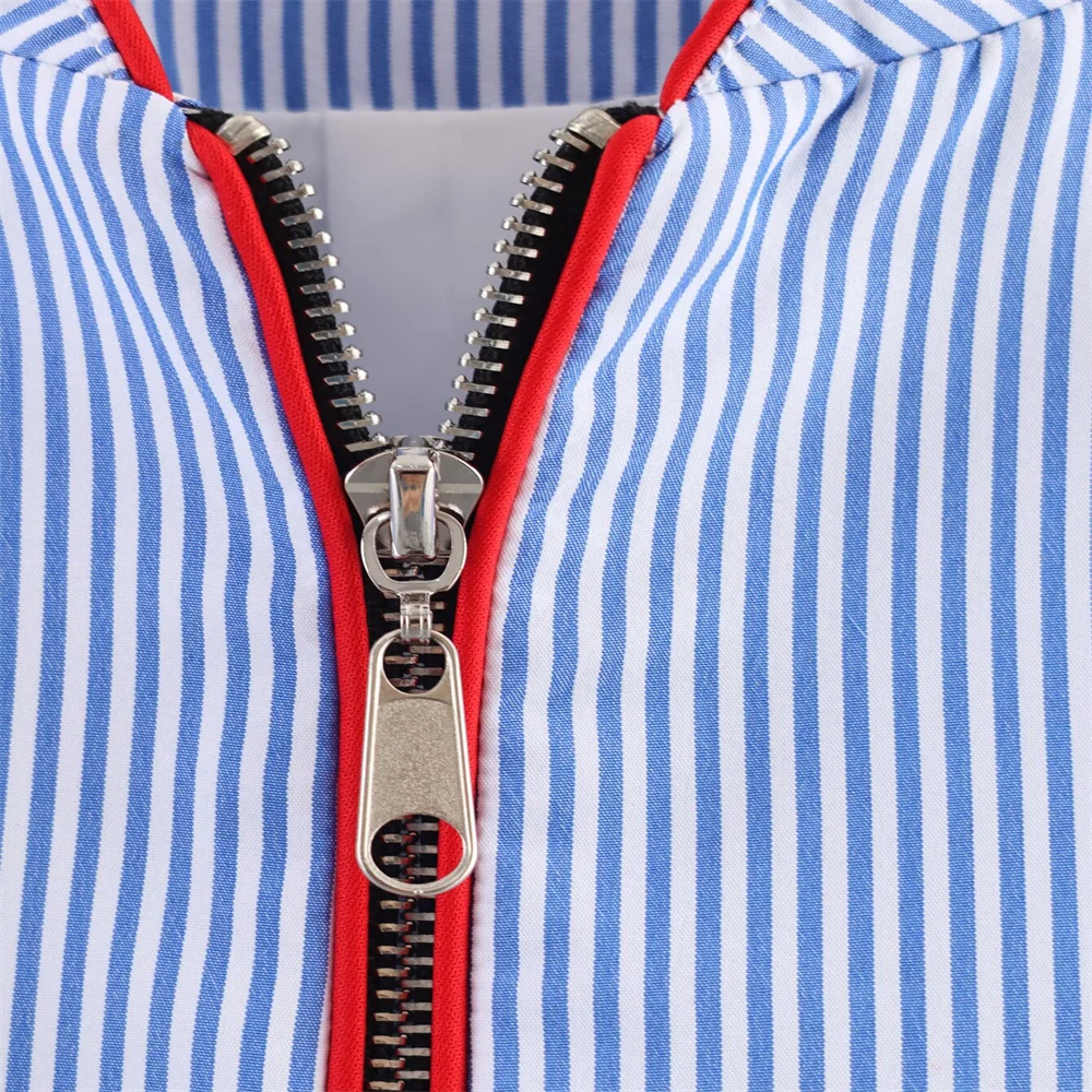 Women’s Autumn Stripe & Heart Patch Jacket - Image 3