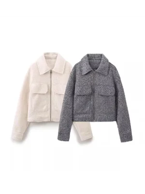 Women’s Autumn Pearl Leather Short Jacket