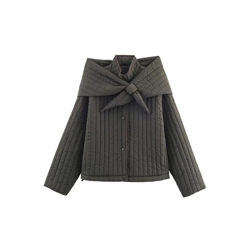 Women’s Cotton Jacket with Detachable Scarf